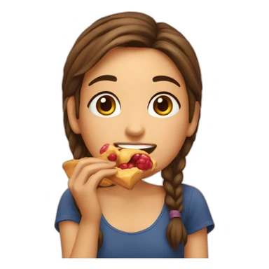 girl eating croasant sticker