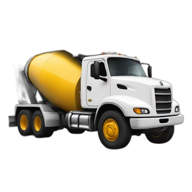 concrete-mixer truck white sticker