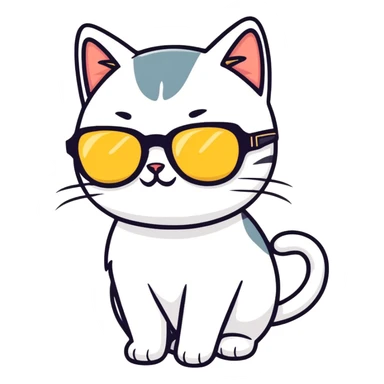 Cat with sunglasses sticker