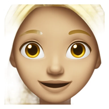 blonde girl smiling against black sticker