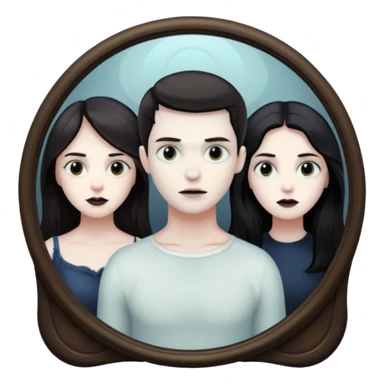 Spooky Man in mirror behind woman sticker