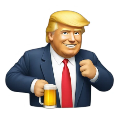 Trump bois une bière sticker