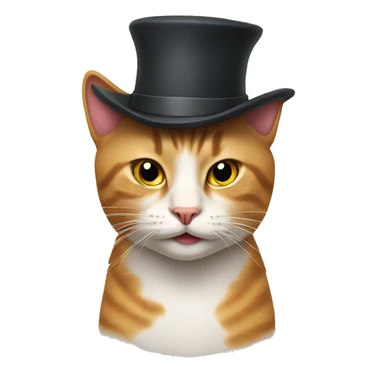 a cat with a hat sticker