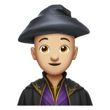 boy with crazy bald head wizard sticker