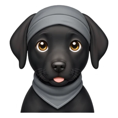 Black Lab dog with Grey bandana sticker