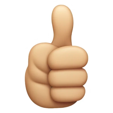 Thumbs up, no fingers showing sticker