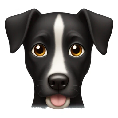 Black dog with brown eyes and white belly sticker