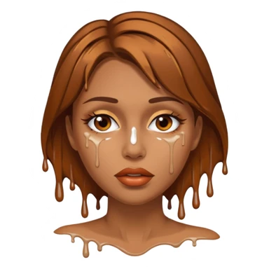 Brown Hair, Woman, white paint drip, face, hot, Sexy, lips sticker