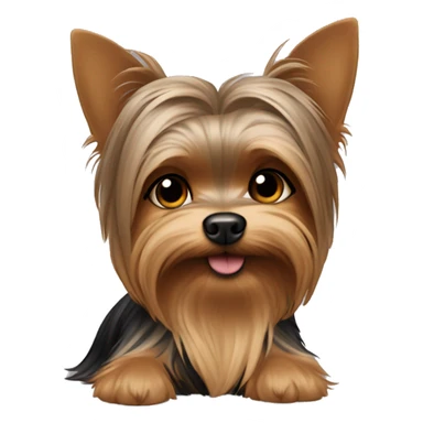 Yorkshire Terrier in the arms of a girl with brown hair sticker