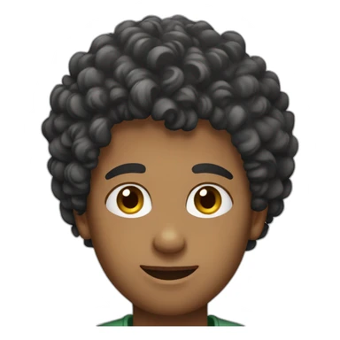 a young man with curly hair sticker
