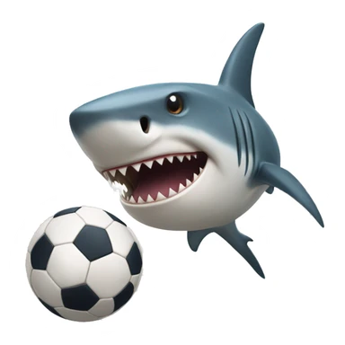 A shark playing soccer sticker