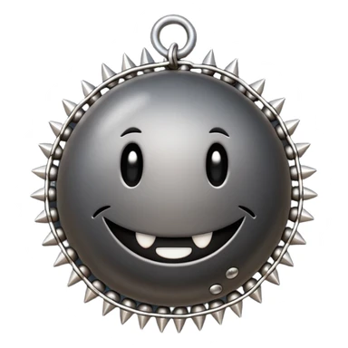 iPhone text message emoji size ball, and chain with spikes sticker