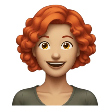 Happy women smoke red hair sticker