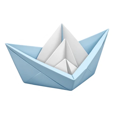 emoji de barco de papel de color blanco o celeste sticker