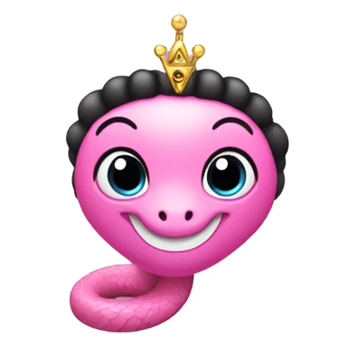 Pink snake with a black tiara sticker
