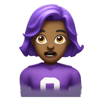 violet retro game caracter agressive sticker