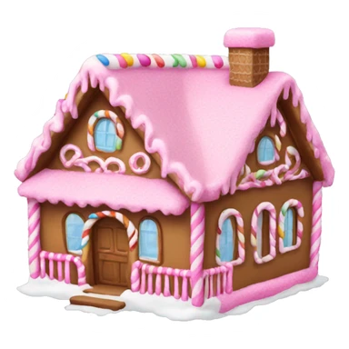 A pink gingerbread house sticker