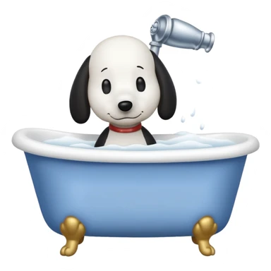 Snoopy in bathtub sticker