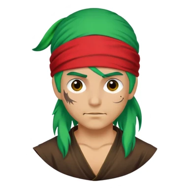 Pirate with green hair sticker