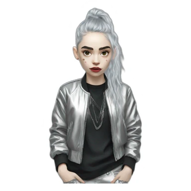 grimes-with-silver-jacket sticker