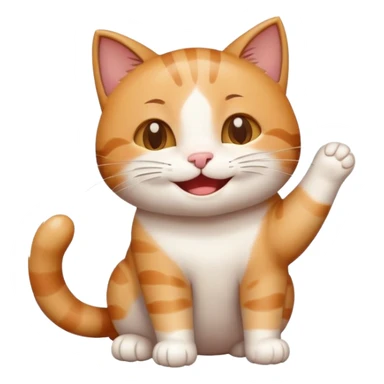 cute happy cat enjoying the rain with a smile sticker