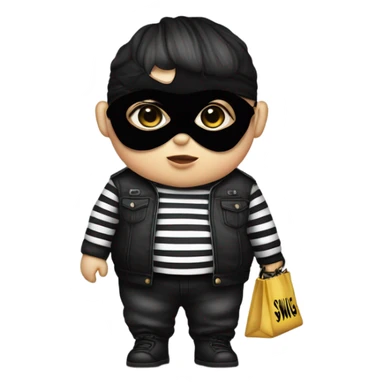 A baby as a fat robber  sticker