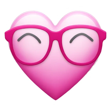pink heart with glasses on it sticker