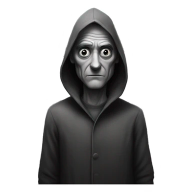 creepy weird monochrome man in a dark old room sticker