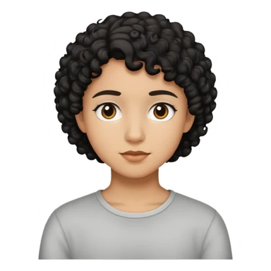 Adolescente con cabello rizado negro corto sticker