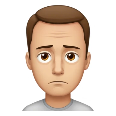 Werid guy with high forehead obviously tired with life sticker