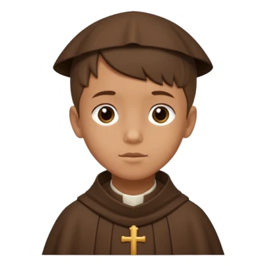 Un chico moreno con un hábito fransiscano sticker