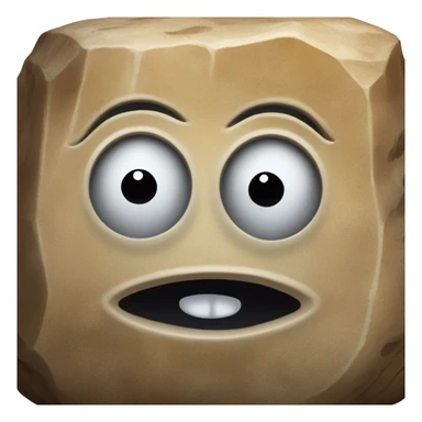 realistic rock with googly eyes sticker