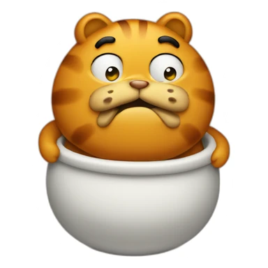 fat garfield eating looking busted sticker