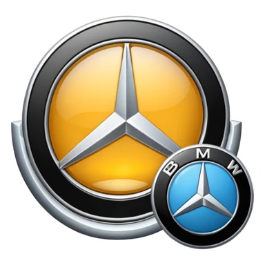 mercedes and BMW logo sticker