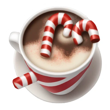 Candy cane hot chocolate sticker