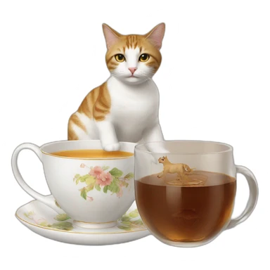 A cat on thé horse sticker