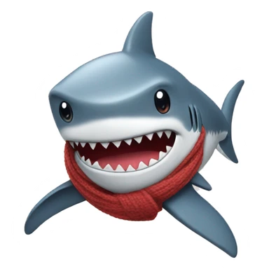 shark with a wooly hat and scarf sticker