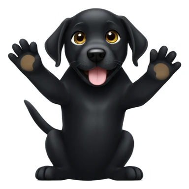 black labrador puppy high five sticker