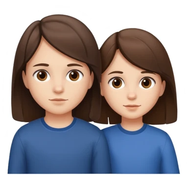 Little sister and brother (brunette) sticker
