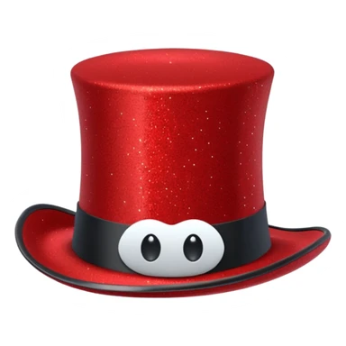 red glitter top hat red shark sticker