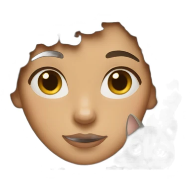 woman with brunette curly short hair and two cats sticker