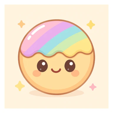 shiny cookie with rainbow icing sticker