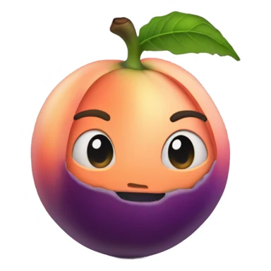 peach with eggplant coming out of it  sticker