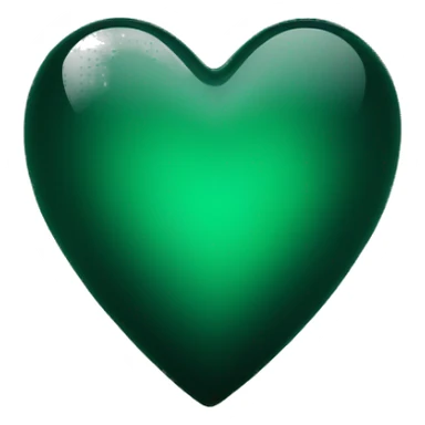 Dark green glass heart  sticker