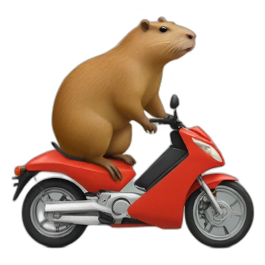 capybara on super motocicle sticker