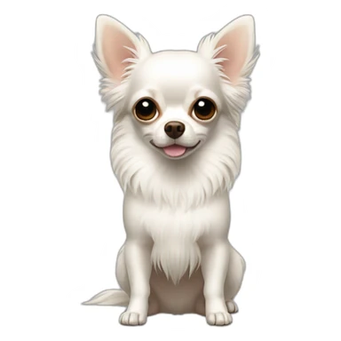 rice cake like chihuahua longcoat white sticker