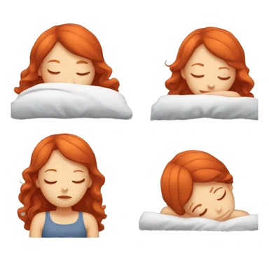 red hair girl sleeping  sticker