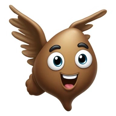 Flying poop sticker