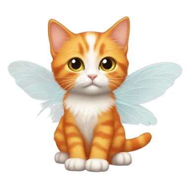 Orange kitten with fairy wings  sticker