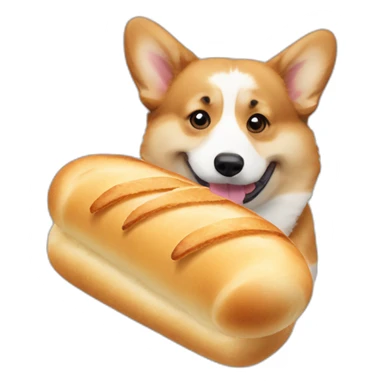 Corgi head eating baguette sticker
